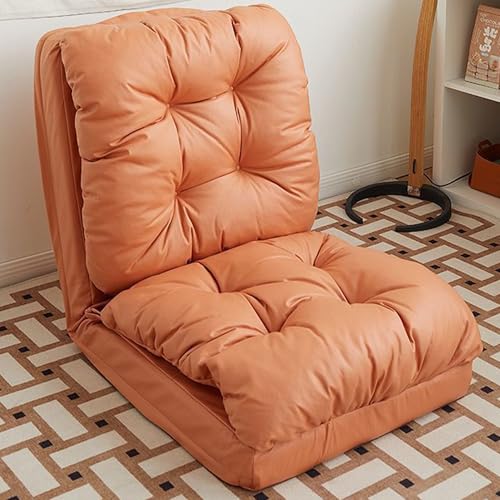 WuDLi Faltbare 4-in-1-Sofa, Klappsofa, Knochen ohne Knochenfaltsofas, Bodenlounge-Sofa, Gästebett für kleine Räume, Wohnsitz für Schlafzimmer und Wohnzimmer Orange von WuDLi