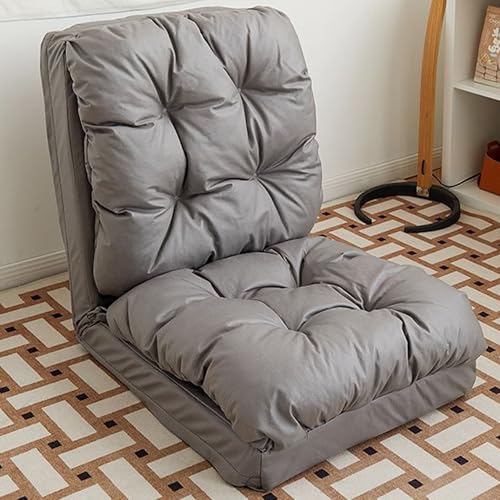 WuDLi Klappsofa Bett, faltbares 4-in-1-Sofa, tragbares Stuhlbett Bequeme Bodensofa Lounge für Wohnzimmer Schlafzimmer, Single Dark Gray von WuDLi
