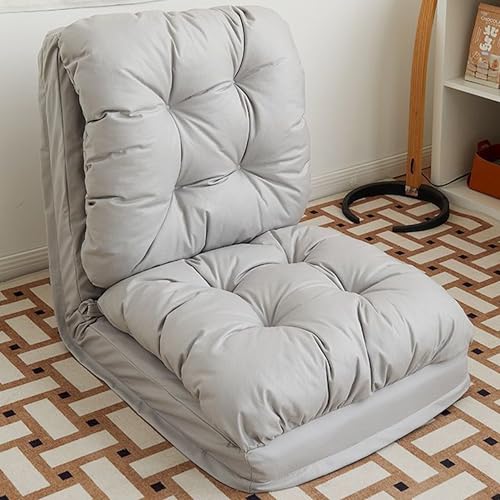 WuDLi Klappsofa Bett, faltbares 4-in-1-Sofa, tragbares Stuhlbett Bequeme Bodensofa Lounge für Wohnzimmer Schlafzimmer, Single Light Gray von WuDLi