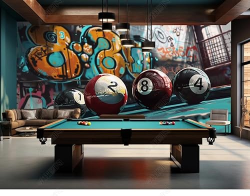 Fototapete 3d effekt tapete Billard Vlies Tapeten Wandtapete Wohnzimmer Schlafzimmer Wand Dekoration Moderne 450CM(B)*315CM(H) von WuHaomural