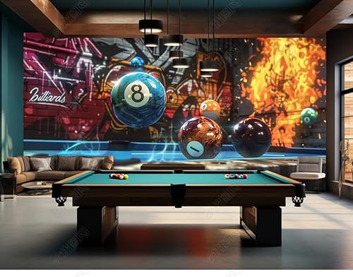 Fototapete 3d effekt tapete Billard Vlies Tapeten Wandtapete Wohnzimmer Schlafzimmer Wand Dekoration Moderne 450CM(B)*315CM(H) von WuHaomural
