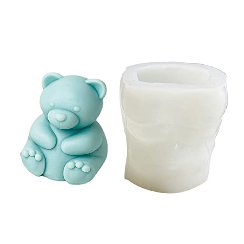 3D-Kerzenform mit großem Bär, sitzender Bär, Kerze, Silikonform, handgemachte Seifenform, DIY, Fondant, Süßigkeitenform, Kuchendekorationswerkzeug von WuLi77