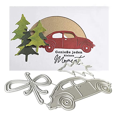 WuLi77 Baum Auto Metall Stanzschablone Die Stanzen Zum Basteln Von Karten, Prägeschablone Für Scrapbooking, DIY Album, Papier, Karten, Kunst, Dekoration von WuLi77