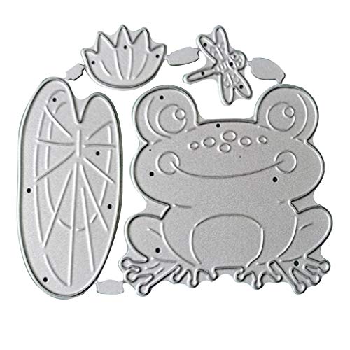 WuLi77 Frosch Lotus Teich Stanzschablone Die Stanzen Cutting Dies, Metall Prägeschablone Zum Basteln Von Karten Für Scrapbooking von WuLi77