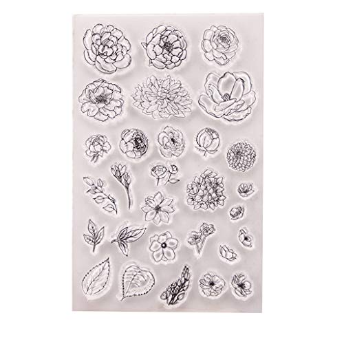 WuLi77 Silikonstempel, Blume Clear Stamps - DIY Stempel Für DIY Album Scrapbooking Photo Card Decor von WuLi77