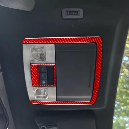 WuYyyyy Aufkleber Für Leselicht-Zierleiste Für Ford Raptor F150 2009 2010 2011 2012 2013-2014,Autodach-Leselicht-Bedienfeldrahmenabdeckung Auto Zierleisten.,Red von WuYyyyy