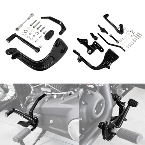 WucbRkh SHIFT UND BREME MID CONTROLTS Seitenanpassung kompatibel mit 2018-2023 Sport Fat Bob Models FLSB FXFB FXFBS FXDRS(Glanz schwarz) von WucbRkh