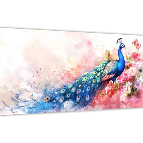 Malen nach Zahlen Erwachsene Pfau, 2025 Malen nach Zahlen Blume Paint by Numbers DIY Leinwand Set mit Pinsel und Acrylfarbe, Home Dekoration Kunst Frauen Kreativ Geschenk für Anfänger 40x80cm Y#A11 von Wucuuxen