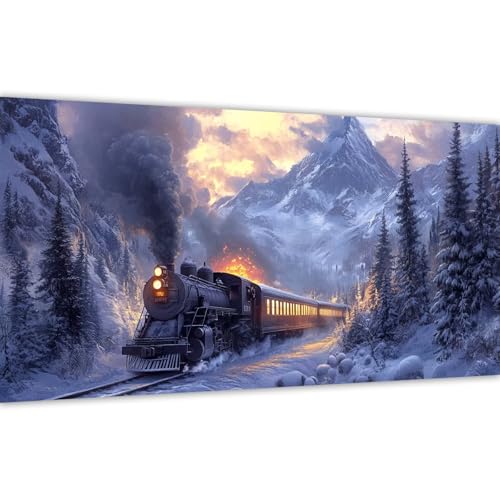 Malen nach Zahlen Erwachsene Winter, 2025 Malen nach Zahlen Zug Paint by Numbers DIY Leinwand Set mit Pinsel und Acrylfarbe, Home Dekoration Kunst Frauen Kreativ Geschenk für Anfänger 80x160cm Y#A57 von Wucuuxen