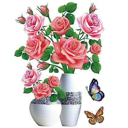 3d-simulation Blume Vase Aufkleber Selbstklebender Stereoblumen Wand Dekorative Abnehmbare Wasserdichte Wandkunst Für Schlafzimmer von Wudaizhi