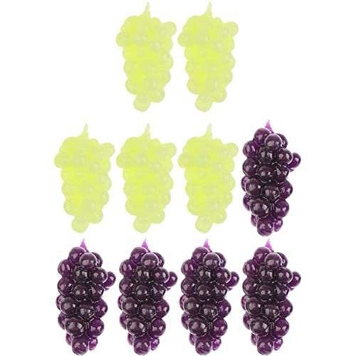 Wudaizhi 10pcs/Set Dollhouse Künstliche Früchte Traube Mini Simuliertes Obst TPR Weiche Kleine Traubenminiatur -Requisiten von Wudaizhi