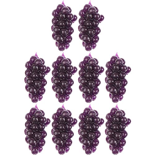 Wudaizhi 10pcs/Set Dollhouse Künstliche Früchte Traube Mini Simuliertes Obst TPR Weiche Kleine Traubenminiatur -Requisiten von Wudaizhi