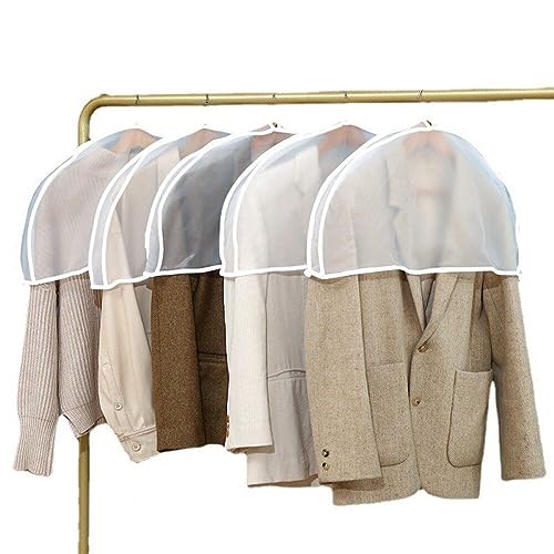 Wudaizhi 5 Stück/Set Kleidungsstaubabdeckung Transparente Schultermantel-Garment-Protector-Kleiderschrank-Staubschutz-Aufbewahrungstasche für Zuhause im Wohnzimmer von Wudaizhi