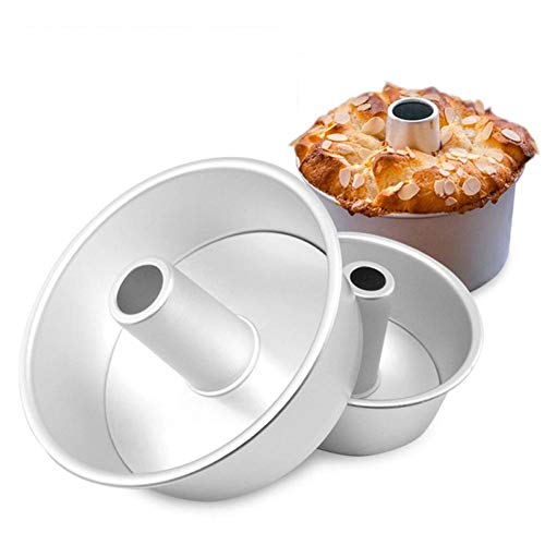 Wudaizhi Aluminiumlegierung Rund Hohl Non-Stick-Chiffon-kuchenform Angel Food Cake Paking Form Mit Abnehmbarem Boden (6 Zoll) von Wudaizhi