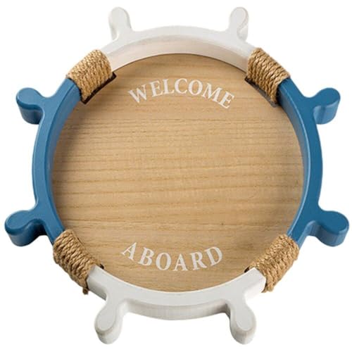 Wudaizhi Dekoratives Tablett Aus Mediterranem Holz, Rundes Rudertablett, Aufbewahrung Im Ozean-Stil, Heimdekoration, Küchendekoration, Organizer Wudaizhi Dekoratives Tablett Aus Mediterranem Holz, Rundes Rudertablett, Aufbewahrung Im Ozean-Stil, Heimdekoration, Küchendekoration, Organizer von Wudaizhi
