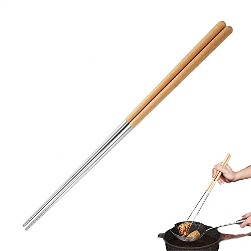 Wudaizhi Edelstahl Kochen Kochen Stäbchen, Extra Lange Küche Bratfingering -essstäbchen -Nudeln Heißtopf Stäbchen Wiederverwendbare Essstäbchen von Wudaizhi