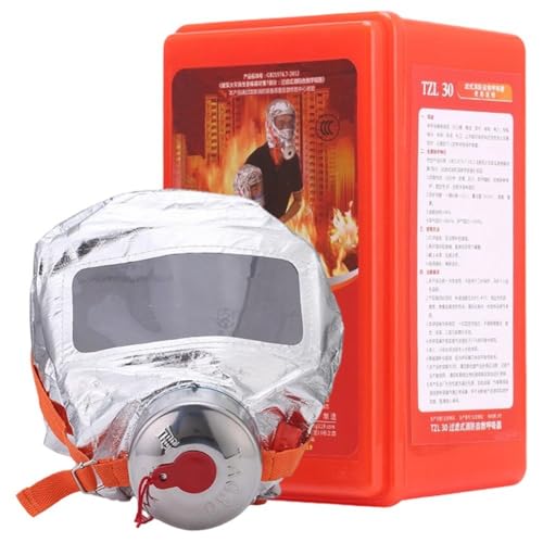 Wudaizhi Gasmasken, Verstellbare Mehrschichtige Feuerfeste Filtermaske, Leicht Anzubringende Fluchthaube Für Feuerfluchthaube, Sauerstoffmaske von Wudaizhi