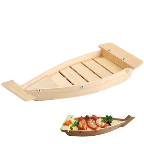 Wudaizhi Holz Sushi -Boot, Das Großgröße Japanische Sashimi -Platte Japanische Küche Meeresfrüchte -Werkzeug Für Restaurant Oder Heimteller Serviert von Wudaizhi
