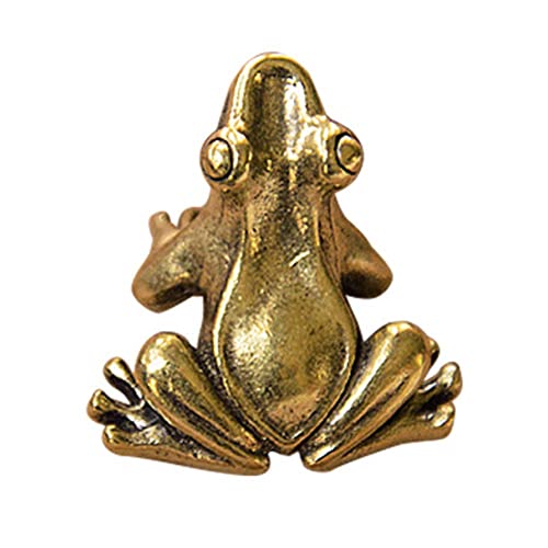 Wudaizhi Retro Kupfer Kleine Süße Frosch -Figuren Miniatur Desktop -Ornament Dekorationen Accessoires Metall Messing Tier Tea Haustier Dekore von Wudaizhi