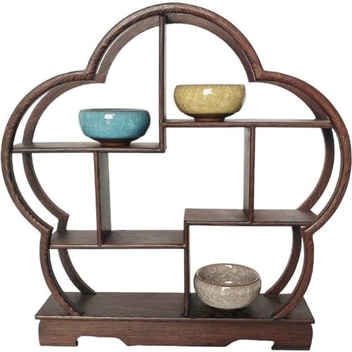 Wudaizhi Teekannenanzeige Regal Massive Holz Wandrahmen Lila Tontopf Rack Chinesische Storage Ornament Bastel Wandhalterung von Wudaizhi