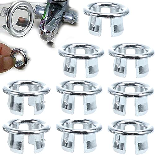Wudaizhi Waschbecken Überlauf Ring 9pcs Überlaufdeckel Abdeckungswaschbecken Einsatz in Loch Ersatzteile Küche Badezimmer Runde Überlauf -abdeckungsbecken Trim von Wudaizhi