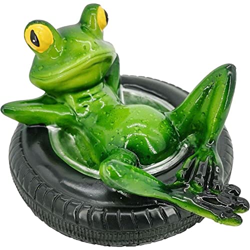 Wudaizhi Wasser Schwimmendes Schreibtisch Ornament Landschaftsgestaltung Accessoires Frosch Skulptur Gartenteich Dekorative Frosch Ornament Tierstatue von Wudaizhi