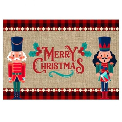 Wudaizhi Weihnachts Nussknacker-bodenmatte, Nussknacker Fußmatte Dekorative Teppichtür Türmat Badezimmer Nicht-schlupfbodenmatte von Wudaizhi