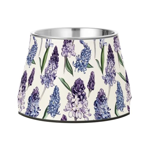 Ästhetische Hyazinthen-Napf für Hunde, verbesserter Edelstahl, erhöhter Katzennapf für kleine Hunde, komfortables Füttern von Wudan