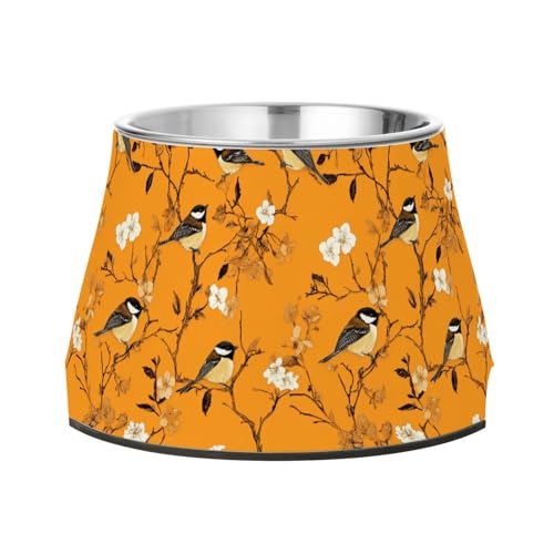 Ästhetischer Futternapf für Haustiere, mit schwarzer Kappe, Hühnervögel, Orange, erhöhter Futternapf für Haustiere, rutschfest, Edelstahl, für bequemes Füttern Ästhetischer Futternapf für Haustiere, mit schwarzer Kappe, Hühnervögel, Orange, erhöhter Futternapf für Haustiere, rutschfest, Edelstahl, für bequemes Füttern von Wudan