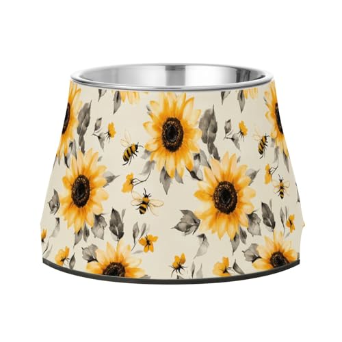 Ästhetischer Futternapf für Hunde, Sonnenblume, neutral, erhöhter Edelstahl-Futterspender für liebenswertes Haustier, bequemes Füttern Ästhetischer Futternapf für Hunde, Sonnenblume, neutral, erhöhter Edelstahl-Futterspender für liebenswertes Haustier, bequemes Füttern von Wudan