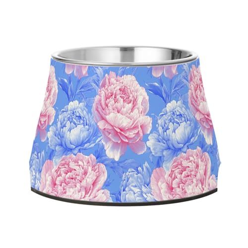 Ästhetischer Wassernapf für Haustiere, Pfingstrosen, erhöhter Edelstahlnapf für kleine Haustiere, komfortable Fütterung Ästhetischer Wassernapf für Haustiere, Pfingstrosen, erhöhter Edelstahlnapf für kleine Haustiere, komfortable Fütterung von Wudan