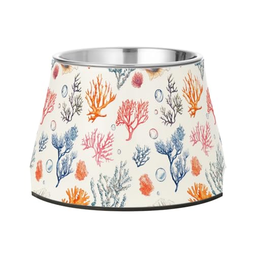 Aesthetic Cyanea Capillata Futternäpfe für Haustiere, rutschfest, Edelstahl, Katzenfutterschalen für geliebtes Haustier, langsames Fressen von Wudan