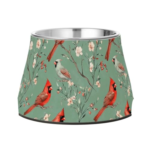 Aesthetic Northern Red Birds Futternäpfe für Hunde, Salbeigrün mit Ständer, Edelstahl, Haustiernapf für kleine Haustiere, Schnurrhaar, Müdigkeit Aesthetic Northern Red Birds Futternäpfe für Hunde, Salbeigrün mit Ständer, Edelstahl, Haustiernapf für kleine Haustiere, Schnurrhaar, Müdigkeit von Wudan