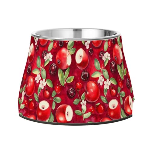 Art Juneberry Futternapf für Hunde, rutschfest, Edelstahl, Metall, für langsames Fressen, Rot Art Juneberry Futternapf für Hunde, rutschfest, Edelstahl, Metall, für langsames Fressen, Rot von Wudan