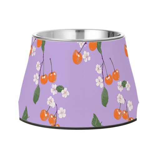 Art Surinam Cherry Fruit Purple Schalen für Haustiere mit Ständer Edelstahl Erhöhter Katzennapf für kleine Hunde langsames Fressen Art Surinam Cherry Fruit Purple Schalen für Haustiere mit Ständer Edelstahl Erhöhter Katzennapf für kleine Hunde langsames Fressen von Wudan