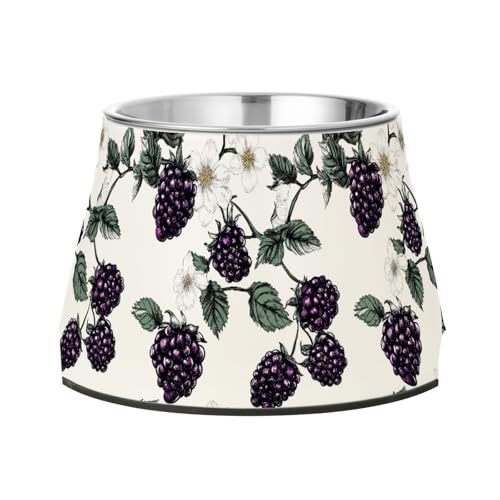Beauty Brombeeren-Fressnapf für Hunde, rutschfest, Edelstahl, erhöhter Katzennapf für kleine Hunde, Schnurrhaar, Weiß von Wudan