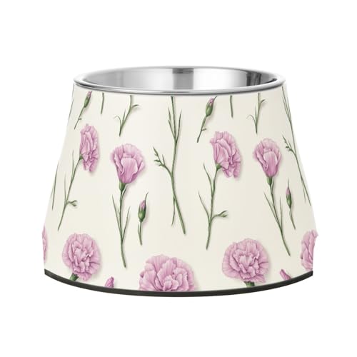 Beauty Carnation Futternapf für Haustiere, rutschfest, Edelstahl, für langsames Füttern, Schnurrhaar, Weiß von Wudan