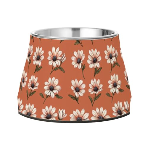 Beauty Osteospermum Terrakotta-Wassernapf für Hunde, verbesserter Edelstahl-Katzen-Futternapf für langsames Füttern, für Katzen, Schnurrhaarfreundlich Beauty Osteospermum Terrakotta-Wassernapf für Hunde, verbesserter Edelstahl-Katzen-Futternapf für langsames Füttern, für Katzen, Schnurrhaarfreundlich von Wudan