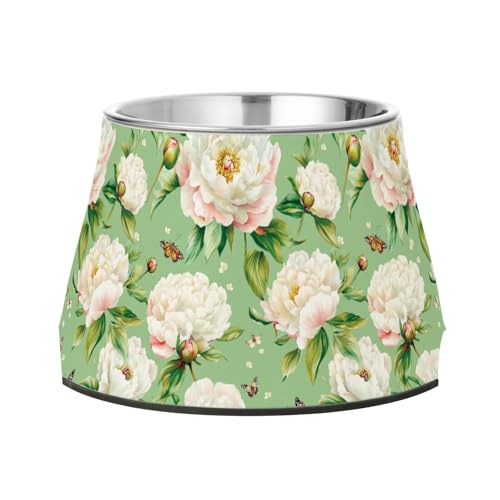 Beauty Peonies Green Pets Futternapf mit Ständer, Edelstahl, Haustier-Wassernäpfe für Hunde, Katzen, Kaninchen, Vögel, bequemes Füttern Beauty Peonies Green Pets Futternapf mit Ständer, Edelstahl, Haustier-Wassernäpfe für Hunde, Katzen, Kaninchen, Vögel, bequemes Füttern von Wudan