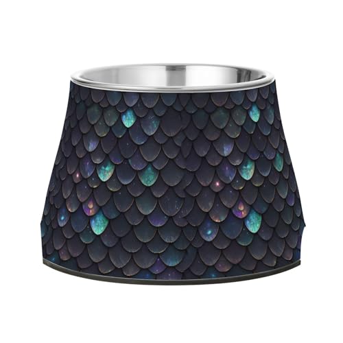 Black Dragon Scales Erhöhter Wassernapf für Haustiere, Edelstahl, Metall, Haustiernäpfe für langsames Füttern, bequeme Fütterung Black Dragon Scales Erhöhter Wassernapf für Haustiere, Edelstahl, Metall, Haustiernäpfe für langsames Füttern, bequeme Fütterung von Wudan