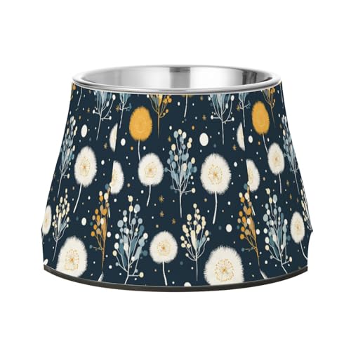 Blowball Leaf Futternapf für Haustiere, Edelstahl, Metall, für langsames Füttern, für langsames Füttern, Marineblau von Wudan