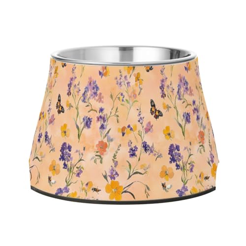 Blumen Lavendel Schmetterlinge Fressen Hundenapf Erhöhter Edelstahl Haustiere Wassernäpfe für langsames Füttern Katzen verlangsamen Fressen Blumen Lavendel Schmetterlinge Fressen Hundenapf Erhöhter Edelstahl Haustiere Wassernäpfe für langsames Füttern Katzen verlangsamen Fressen von Wudan