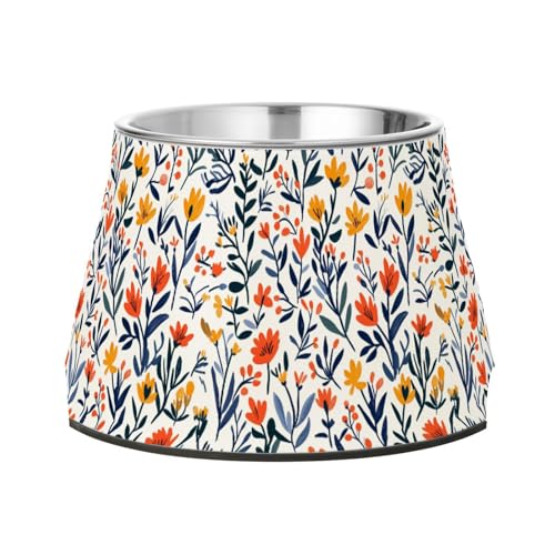 Blumen Lilie Schmetterlinge Weiße Näpfe für Hunde mit Ständer Edelstahl Wasser Futternapf für langsames Füttern Hunde Schnurrhaare freundlich Blumen Lilie Schmetterlinge Weiße Näpfe für Hunde mit Ständer Edelstahl Wasser Futternapf für langsames Füttern Hunde Schnurrhaare freundlich von Wudan
