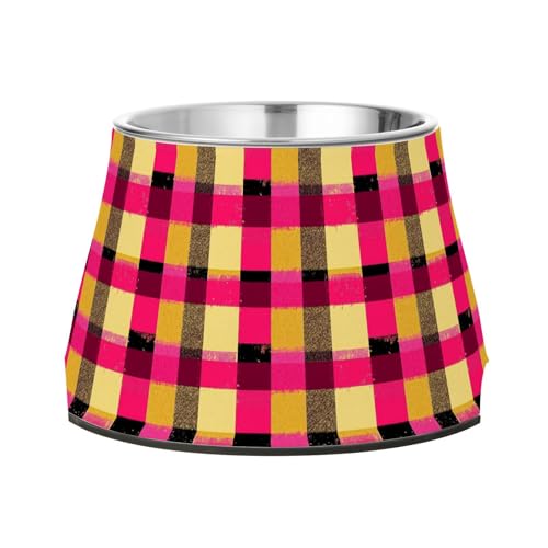 Buffalo Plaid Check Hot Pink Gold Pets Water & Food Bowls Elevated Stainless Steel Cats Food Dish for Dogs Cats Rabbits Birds Whisker Friendly Buffalo Plaid Check Hot Pink Gold Pets Water & Food Bowls Elevated Stainless Steel Cats Food Dish for Dogs Cats Rabbits Birds Whisker Friendly von Wudan