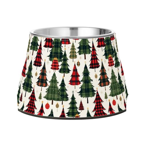 Buffalo Plaid Weihnachtsbäume Hunde Futternäpfe mit Ständer Edelstahl Haustiere Schüssel für langsames Füttern Katzen Schnurrhaare Müdigkeit Buffalo Plaid Weihnachtsbäume Hunde Futternäpfe mit Ständer Edelstahl Haustiere Schüssel für langsames Füttern Katzen Schnurrhaare Müdigkeit von Wudan