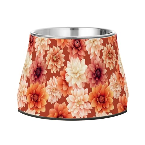 Cartoon Dahlie Terrakotta-Napf für Hunde, rutschfest, Edelstahl, erhöhter Katzennapf für langsames Füttern, für Katzen, Schnurrhaarfreundlich Cartoon Dahlie Terrakotta-Napf für Hunde, rutschfest, Edelstahl, erhöhter Katzennapf für langsames Füttern, für Katzen, Schnurrhaarfreundlich von Wudan