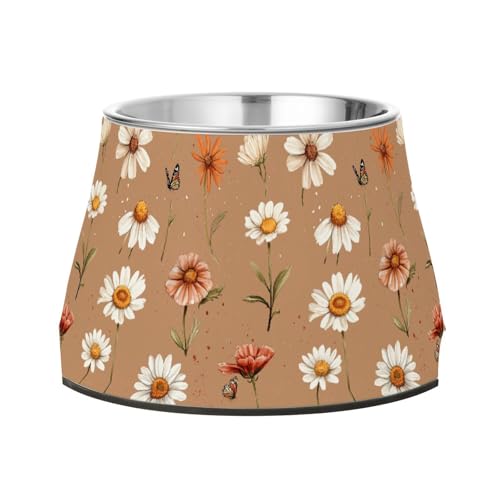 Chic Daisy Futternapf für mittelgroße Hunde, Terrakotta, erhöhter Futternapf aus Edelstahl, für mittelgroße Hunde Chic Daisy Futternapf für mittelgroße Hunde, Terrakotta, erhöhter Futternapf aus Edelstahl, für mittelgroße Hunde von Wudan