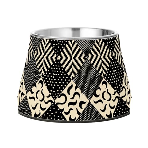 Dreamy Style Futternäpfe für Hunde, aus Edelstahl, für langsames Füttern von Katzen, Schnurrhaar, Müdigkeit, Schwarz und Weiß Dreamy Style Futternäpfe für Hunde, aus Edelstahl, für langsames Füttern von Katzen, Schnurrhaar, Müdigkeit, Schwarz und Weiß von Wudan
