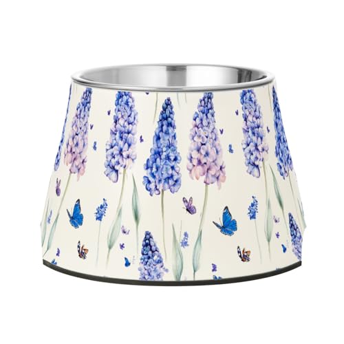 Einzigartige Hyazinthen-Futternäpfe für Haustiere, rutschfest, Edelstahl, für kleine Haustiere, langsames Fressen von Wudan