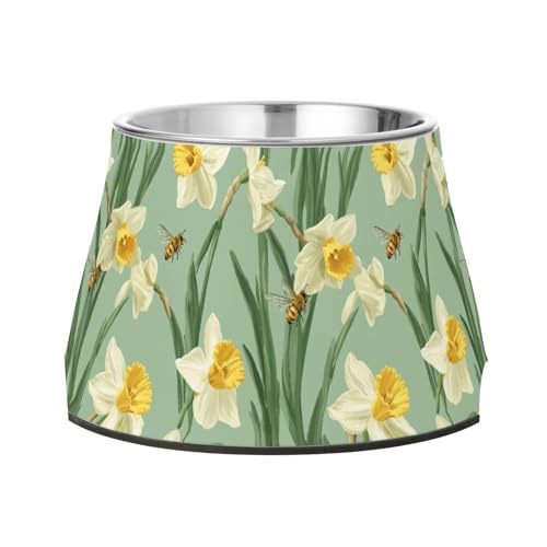 Einzigartige Narzissen Grüne Schalen für Hunde mit Ständer Edelstahl Feeder Haustiere Schüssel für Hunde Katzen Kaninchen Vögel langsames Fressen Einzigartige Narzissen Grüne Schalen für Hunde mit Ständer Edelstahl Feeder Haustiere Schüssel für Hunde Katzen Kaninchen Vögel langsames Fressen von Wudan